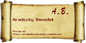 Aradszky Benedek névjegykártya